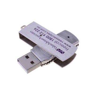 Metal Rectangular Swivel Flash Drive  (PCUMET1_PC)