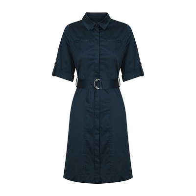 Womens Marine Riley - Womens Sateen Belted Shirtdress (1894WD-Mar_GLO)