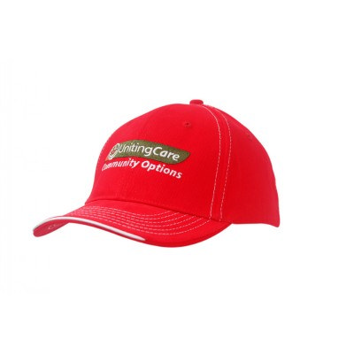 6PNL Cap with contrast sts & sandwich (4097_HDW)