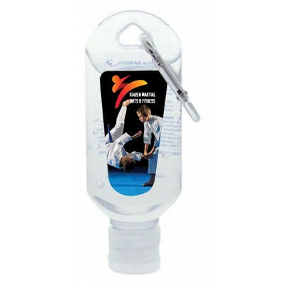 60mL Hand Sanitiser with Carabiner - 75% ethyl-alcohol (H312_PB)
