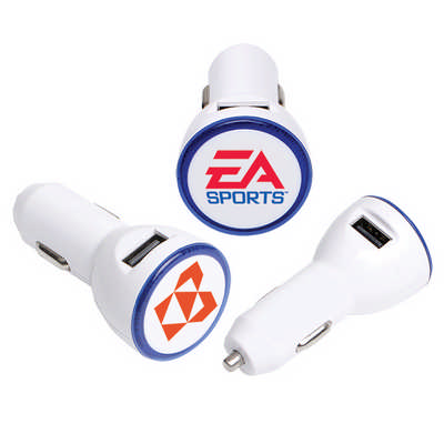 The Double Round USB Car Charger (T377_PB)