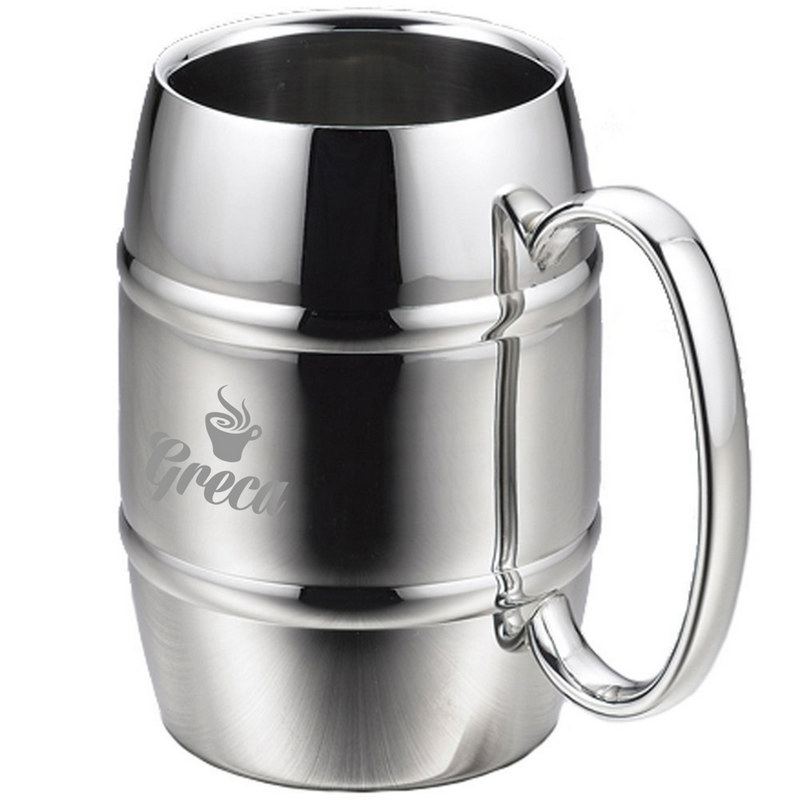 Barrel Shaped Stainless Steel Beer Mug (OC30X274_OC)