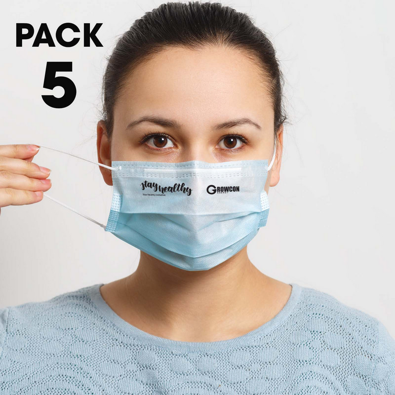 Pack of 5 - Disposable 3 Ply Face Mask (LL8889_LLPRINT)