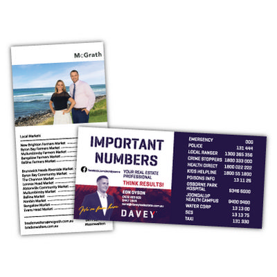 Straight Edged Important Numbers 72mm x 147mm (063MMT_MMAG) Straight Edged Important Numbers 72mm x 147mm