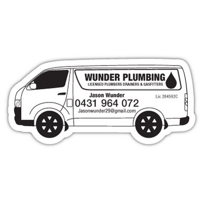 Van Two Shape Magnets 90mm x 41mm (280MMT_MMAG) Van Two Shape Magnets 90mm x 41mm