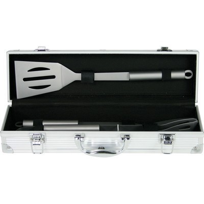 BBQ tool set 3 in aluminium case Leisure (G747_ORSO)