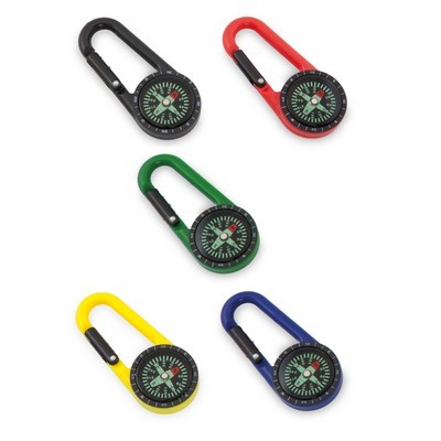 Compass on a carabiner lots of colours (LOCAL STOCK IN BLACK) Clark (M4439_ORSO)