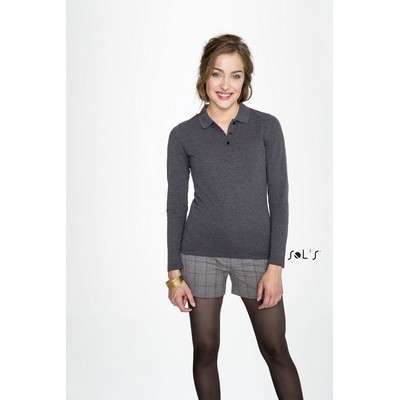 Polo shirt women s long sleeve 100% cotton Pique PERFECT (S02083_ORSO_DEC)
