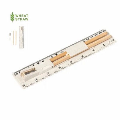 Pencil, Ruler Sharpener, Eraser set - Frensi (M20380_ORSO_DEC)