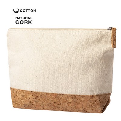 Beauty / Cosmetic/ Toiletries Bag Made from raw cotton and Cork (M6619_ORSO_DEC)