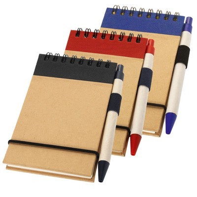Notebook A6 size made from recycled paper with pen 80 pages (G1436_ORSO_DEC)