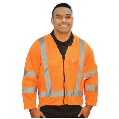 Hi Viz Long Sleeve Safety Vest - Hi Viz Orange - L