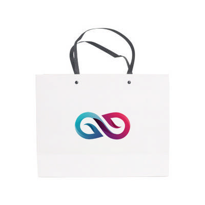 Medium Crosswise Paper Bag with Knitted Handle(320 x 250 x 110mm) (PCPB152_PC)