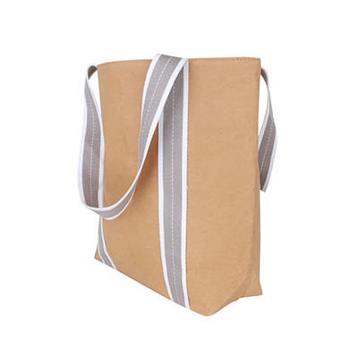 Small Washable Kraft Paper Bag with Cotton Handle(390x330x105mm) (PCPB184_PC)