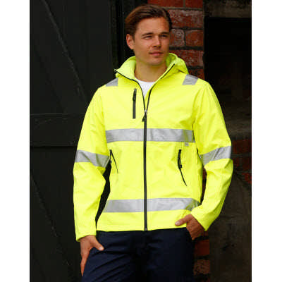 Hi-Vis Softshell Hooded Jacket With 3M Tape (SW30_WIN)