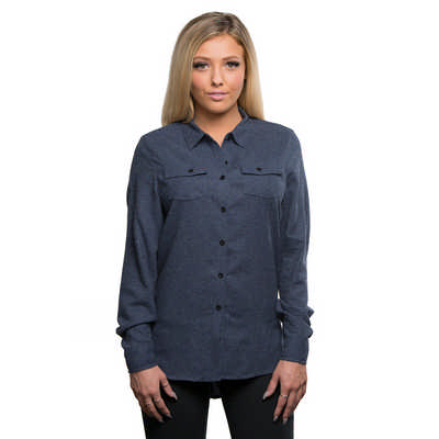 Burnside Apparel Ladies L-S Solid Flannel Shirt - S-XL