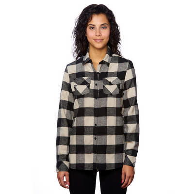 Burnside Apparel Ladies L-S Plaid Flannel Shirt - 2XL-3XL