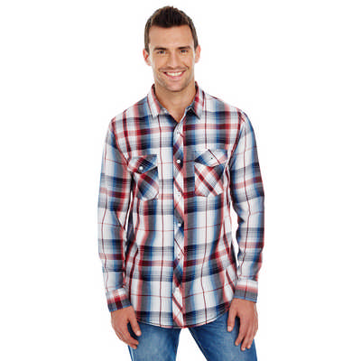 Burnside Apparel Mens L-S Plaid Woven Shirt - S-XL