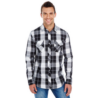 Burnside Apparel Mens L-S Plaid Woven Shirt - 2XL-4XL