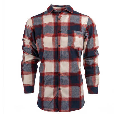 Burnside Apparel Mens L-S Plaid Flannel Shirt - S-XL