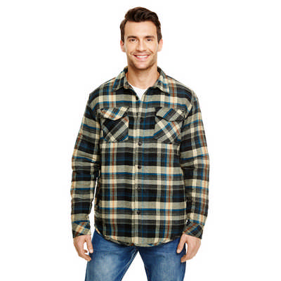 Burnside Apparel Mens Quilted Flannel Jacket - S-XL