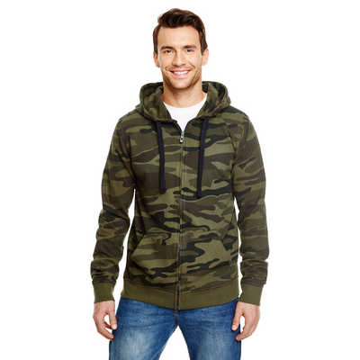 Burnside Apparel Mens French Terry Zip Hoodie - Print - S-XL