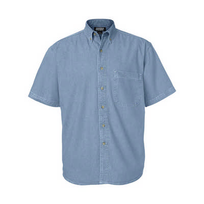 Burnside Apparel Mens S-S 100% Cotton Denim Shirt- Tall - XLT