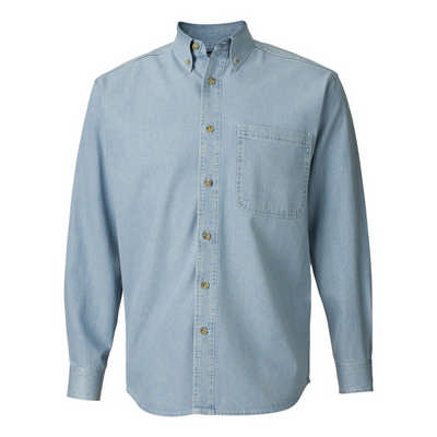 Burnside Apparel Mens L-S 100% Cotton Denim Shirt- Tall - XLT