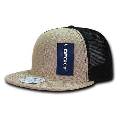 6 Panel High Pro Jute Trucker