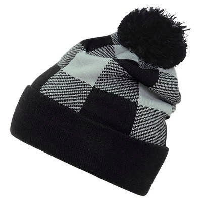 Plaid Pom Beanie