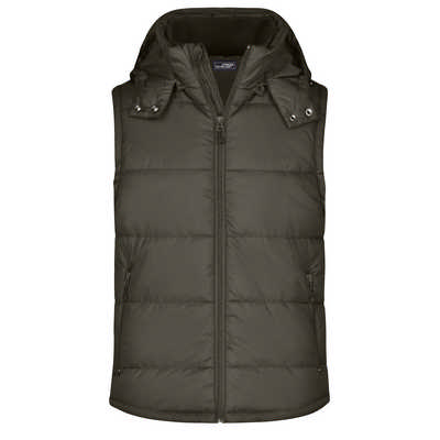 FASHIONABLE QUILTED VEST WITH DETACHABLE HOOD