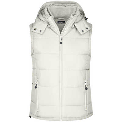 FASHIONABLE QUILTED VEST WITH DETACHABLE HOOD