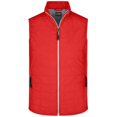 LIGHTLY PADDED VEST IN CASUAL MATERIAL MIX