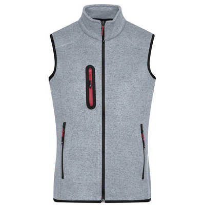 KNITTED FLEECE VEST WITH STAND-UP COLLAR