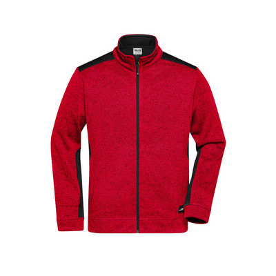 EASY CARE KNITTED FLEECE JACKET IN MATERIAL MIX