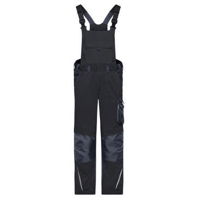 SPECIALIZED WORKWEAR PANTS WITH BIB, WITH FUNCTIONAL DETAILS AND FLEXIBLY ADJUSTABLE ELASTIC WAISTBAND