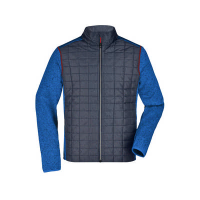 KNITTED FLEECE JACKET IN STYLISH MATERIAL MIX