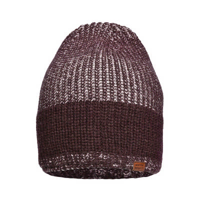 MELANGE KNITTED HAT IN FASHIONABLE RIB-DESIGN