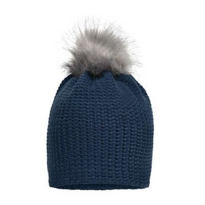 CROCHETED BEANIE WITH POMPON