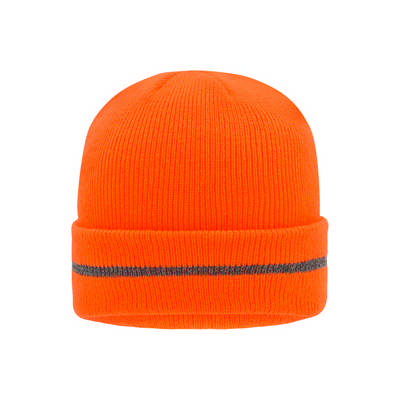 CLASSIC KNITTED BEANIE WITH A REFLECTIVE STRIPE ON THE BRIM (WITHOUT PROTECTIVE FUNCTION / NO PPE)