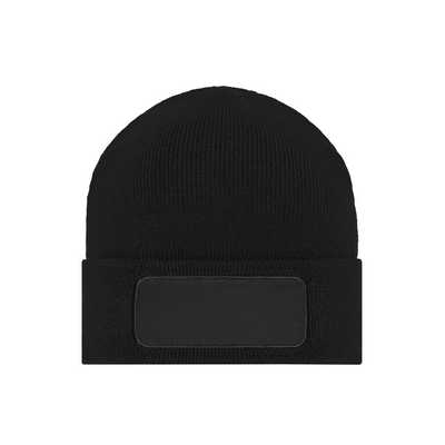 CLASSIC KNITTED BEANIE WITH COTTON PATCH