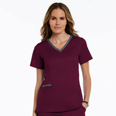 MATRIX - CONTRAST DOUBLE V - NECK TOP - 2XL-3XL