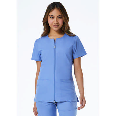 EON - WOMEN BACK MESH PANEL SS ZIP FRONT