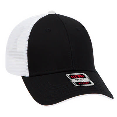 6 PANEL FLIPPED EDGE VISOR LOW PROFILE MESH BACK TRUCKER CAP