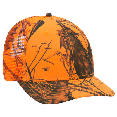 MOSSY OAK CAMOUFLAGE SUPERIOR POLYESTER TWILL 6 PANEL LOW PROFILE MESH BACK BASEBALL CAP