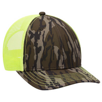 MOSSY OAK CAMOUFLAGE SUPERIOR POLYESTER TWILL 6 PANEL LOW PROFILE MESH BACK BASEBALL CAP