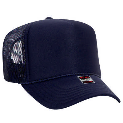 5 PANEL HIGH CROWN MESH BACK TRUCKER CAP