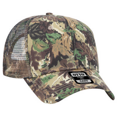 CAMOUFLAGE 6 PANEL MID PROFILE MESH BACK TRUCKER CAP