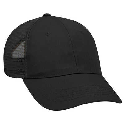 6 PANEL PROMO COTTON BLEND TWILL LOW PROFILE MESH BACK TRUCKER CAP