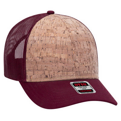 6 PANEL CORK LOW PROFILE MESH BACK TRUCKER CAP